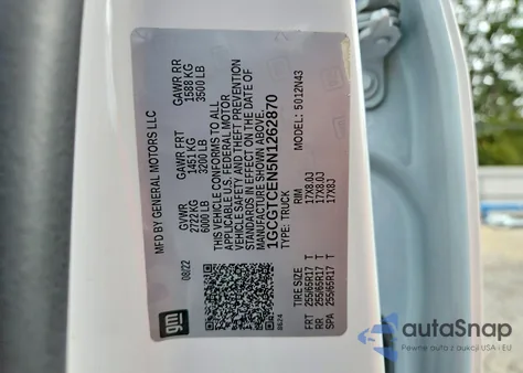 2022 Chevrolet Colorado Lt из США, поврежденный, VIN 1GCGTCEN5N1262870